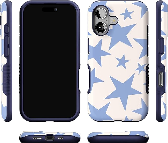 Casely iPhone 17 Case | Stars Align | Blue & White Stars | Bold Protective Design | Compatible with MagSafe