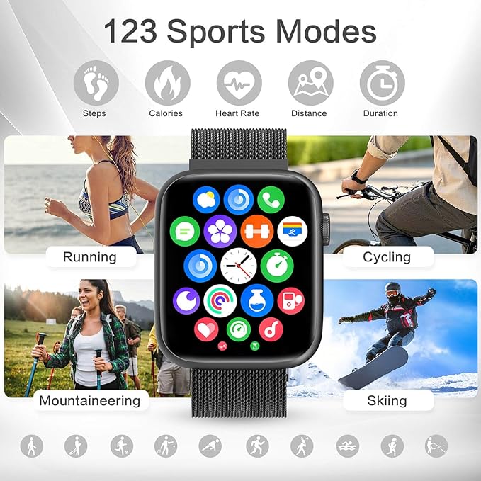 Smart Watches for Men Blood Pressure, DA GPT AI Waterproof Smartwatch, 1.9" AMOLED Display, 24/7 Heart Rate, Blood Oxygen, Stress Sleep Monitor, 123 Sports Fitness Tracker, Compatible Android and iOS