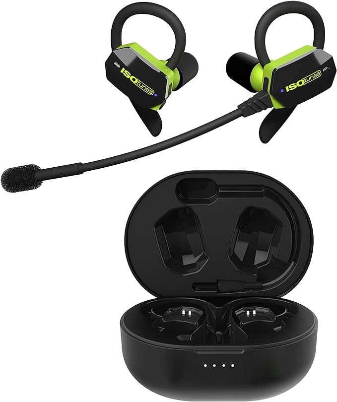 ISOtunes ULTRACOMM Aware Hearing Protection: True Wireless Bluetooth Hearing Protection with Detachable Boom Mic and Level Dependent Audio Passthrough