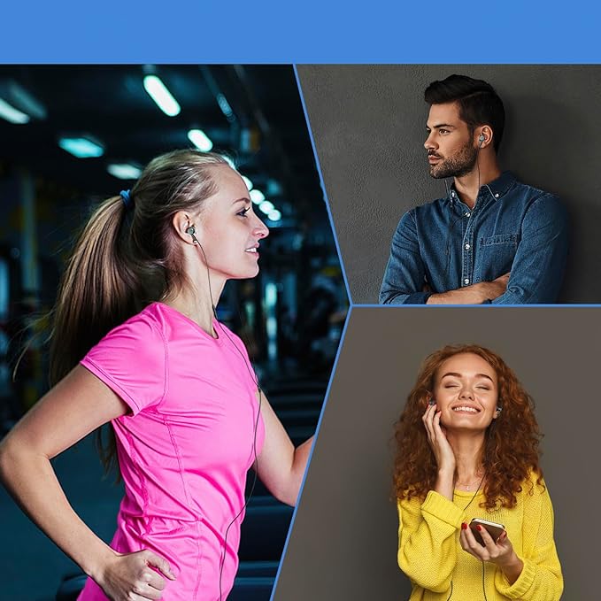 Wired Earbuds with [Four drive unit],3.5 in-ear Noise-Cancelling Headphones with mic immersive sound heavy bass noise isolation wired Earphones bass boost,High fidelity Universal 3.5mm jack ear buds