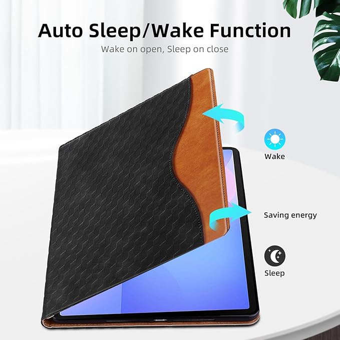 Case for Samsung Galaxy Tab S10 Fe Plus 13.1" 2025, PU Leather Folio Business Protective, Multi-Angle Viewing Stand with Front Pocket, Hand Strap for Galaxy S10 FE+ Black