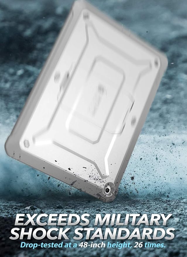 SUPCASE for iPad 9th Generation Case with Screen Protector (Unicorn Beetle Pro), [Built-in Stand] Heavy Duty Rugged Protective Case for iPad 10.2 9th / 8th / 7th Generation (2021/2020/2019), White