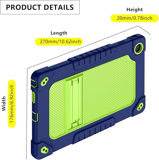 for Walmart Onn 11 Tablet Pro 2023 Model Case Shockproof Kids Friendly Rugged Hybrid Case Built-in Kickstand for Walmart Onn 11 Inch Pro Model:100110027 2023 (Navy/Green)