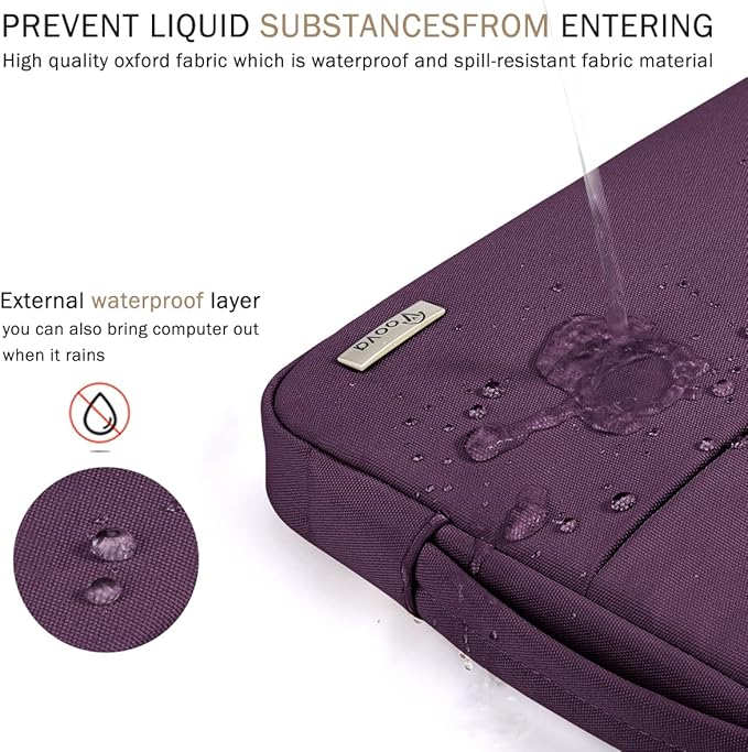 Voova 14 15 Inch Laptop Sleeve Case, Waterproof Computer Bag Cover Compatible with MacBook Air 15 M2/M3/M4 2022-2025, MacBook Pro 15, Hp chromebook 14, 14-15” Dell Lenovo Acer Asus, Dark Purple