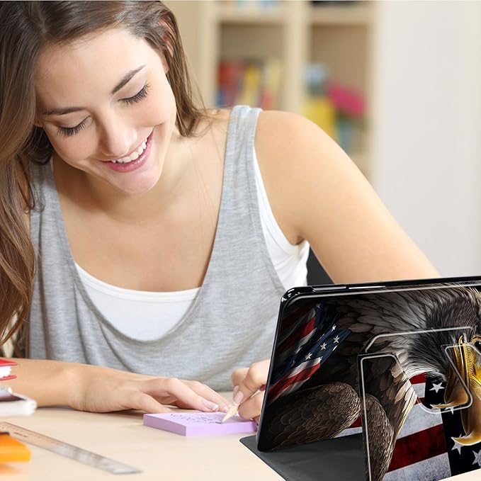 Case for Lenovo Tab M10 Plus 10.3", 360 Degree Rotating Folding Stand,with Auto Sleep/Wake Case for Lenovo Tab M10 Plus (2020 2nd Gen) TB-X606F/TB-X606X 10.3" FHD Tablet,American Flag Eagles