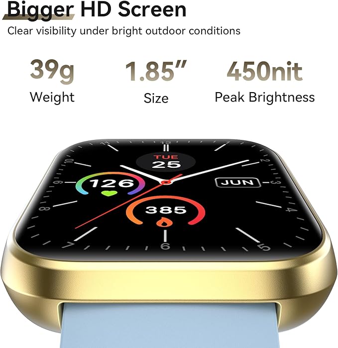 Smart Watches for Women Men, 1.85" AMOLED Screen Smartwatch Compatible iPhone Android Phone (Answer/Make Call), 24/7 SpO2 Sleep Heart Rate Monitor,3ATM Waterproof, Fitness Tracker Watch 120+ Sport