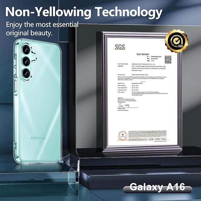 Red2Fire Designed for Samsung Galaxy A16 5G Case, [Military Grade Drop Protection] [Non-Yellowing] Scratch-Resistant Shockproof Protection Phone Case 6.7 inch,Clear