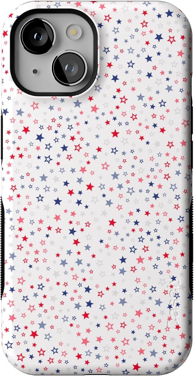 Casely iPhone 14 Case | Seeing Stars | Red, White & Blue | Compatible with MagSafe | Bold Protective Design