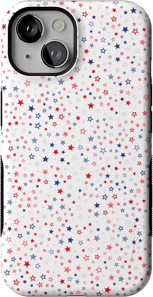 Casely iPhone 14 Case | Seeing Stars | Red, White & Blue | Compatible with MagSafe | Bold Protective Design