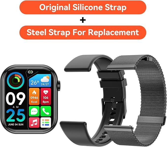 Smart Watches for Women with Android Samsung iPhone Compatible[Calls/Answer] 1.85" Smartwatch with Sleep/Heart Rate Monitor,100+ Sports Fitness Tracker,Pedometer for Steps Miles (Gray-Gold)