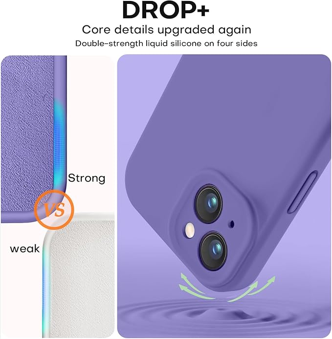 Vooii Compatible with iPhone 13 Case, Liquid Silicone Upgrade [Camera Protection] [Soft Anti-Scratch Microfiber Lining] Shockproof Phone Case for iPhone 13 6.1 inch - Iris