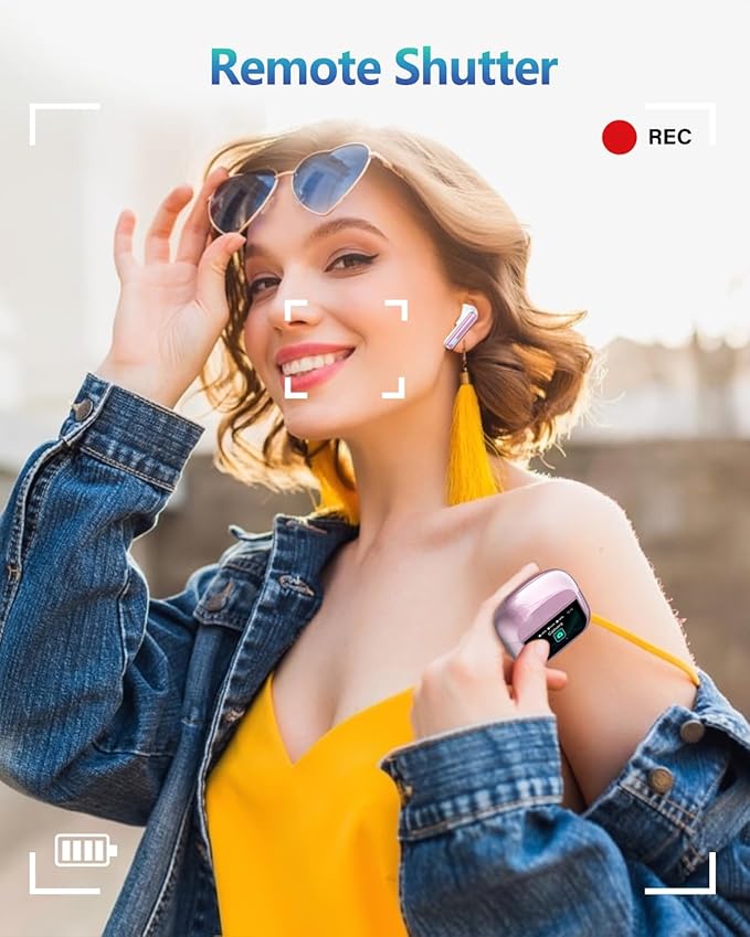 Wireless Earbuds Bluetooth Headphones, Ear Buds with Touch Screen, ANC ENC Noise Cancelling Transparency Mode, 40H Stereo Deep Bass, IPX7 Waterproof, Clear Calls, 5 EQ for iOS Android (Pink)