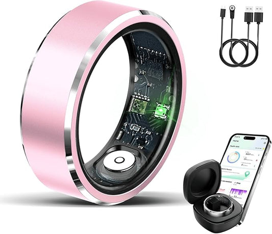 Smart Ring for Women Men,IP68 Waterproof Wearable Fitness Tracker with Sleep Tracking Heart Rate Healthy Monitor Ring Activity Monitoring Steps for iOS Android