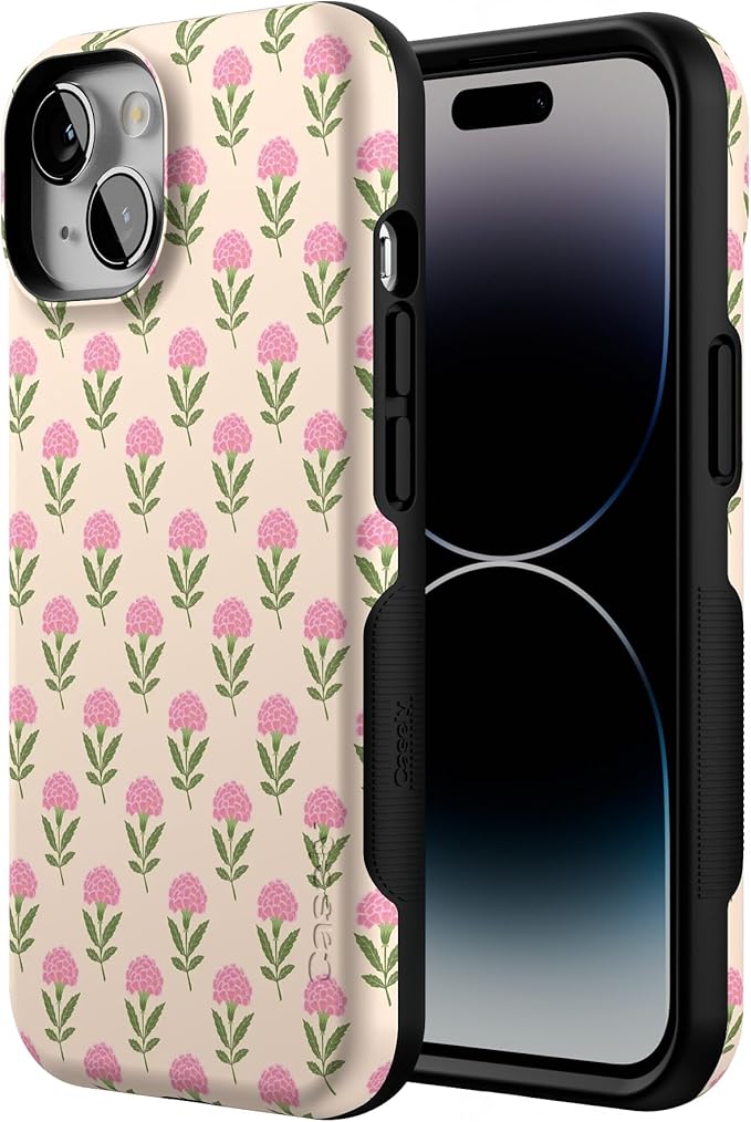 Casely iPhone 14 Case | Jenna's Flowers | Fun on Weekdays | Compatible with MagSafe | Bold Protective Design