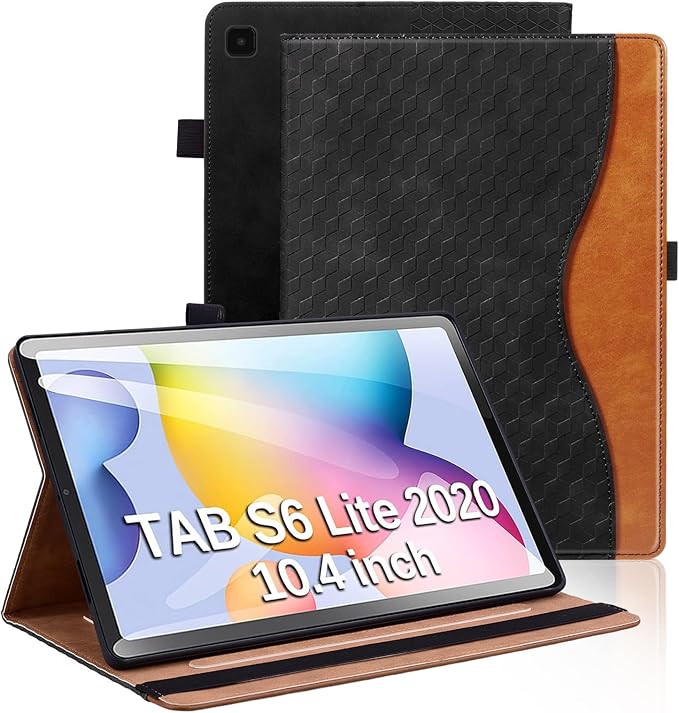 Case for Samsung Galaxy Tab S6 Lite 2024/2022/ 2020 10.4 inch Case PU Leather Card Holder (SM-P620/P625/P613/P619/P615/P610) Multi-Angle Galaxy Tab S6 Lite, Black