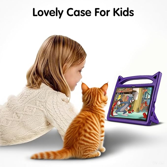 Kids Case for Samsung Galaxy Tab A9 Plus 11inch 2023, Lightweight Durable Shockproof Samsung Galaxy Tab A9+ Cover with Handle,Build-in Kickstand for Kids (Purple)