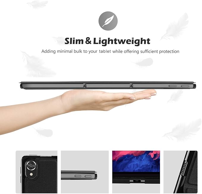 ProCase Case for Lenovo Tab P11 Plus 2021 / Tab P11 2020 11-inch, Slim Shockproof Stand Folio Protective Hard Shell Cover for Lenovo Tablet (TB-J616F / J616X / J606F / J606X) -Black