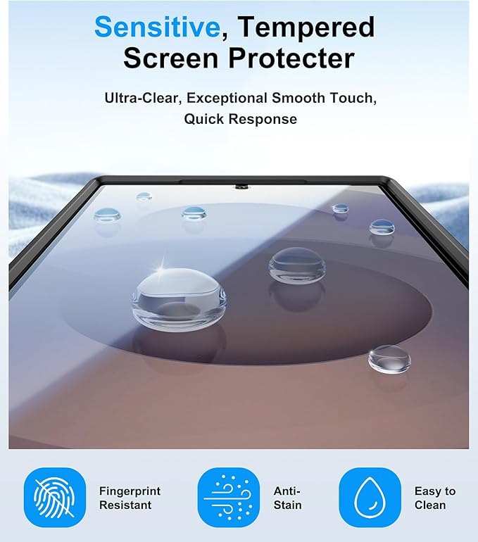 for Samsung Galaxy S25 Ultra Case with Tempered Glass Screen Protector, Wallet Card Holder (4-5 Card), Slide Camera Cover, Military Grade Protection, Heavy Duty Case for Samsung S25 Ultra, Black