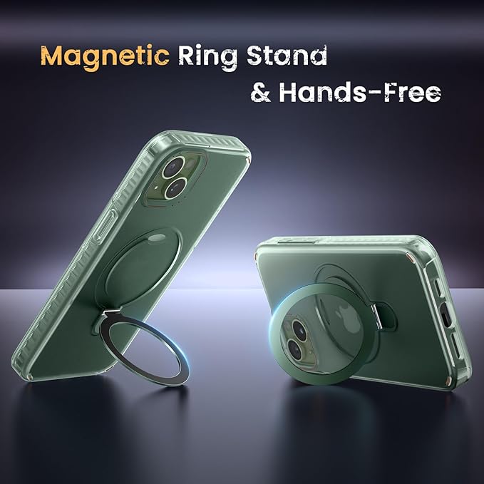 Diaclara Designed for iPhone 15 Case with Stand, [with Privacy Screen Protector] [Anti Spy] [Military Grade Drop Protection] Heavy Duty Full-Body Shockproof Phone Case, Clear