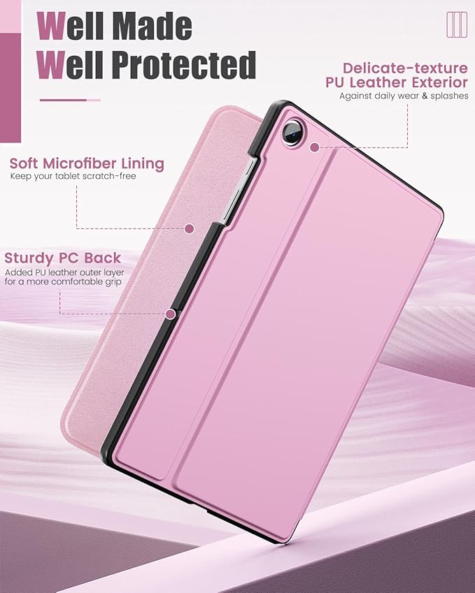 MoKo Case for Samsung Galaxy Tab A9+/A9 Plus 11” 2023, Slim Hard Back Shell Protective Cover Case with Viewing Stand & Auto Wake/Sleep for Galaxy Tab A9+ Tablet SM-X210/SM-X216/SM-X218, Pink
