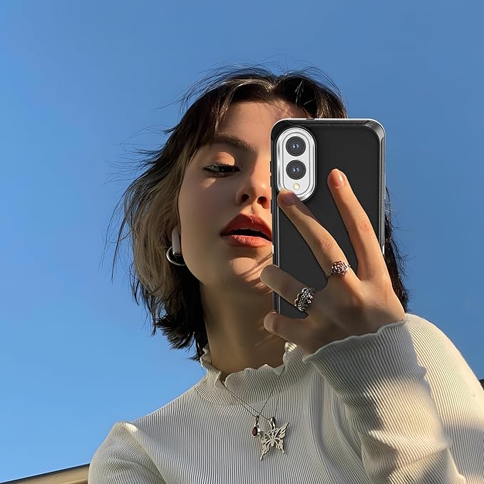 Designed for Samsung Galaxy S25 Edge Case [with Privacy Screen Protector] 3-Layer Full Body Protection Rugged Shockproof Heavy Duty Phone Case Cover, Black/Grey