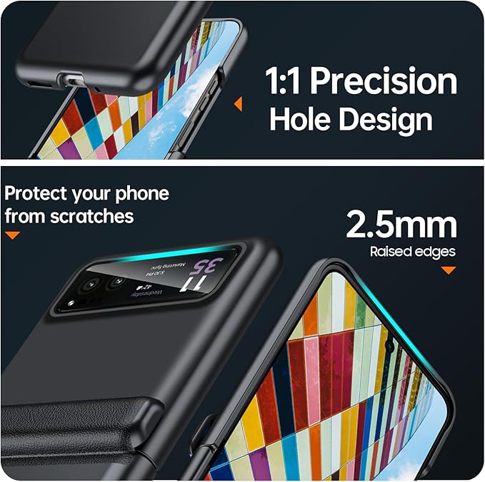 for Motorola Razr 2023 Case Full Body Cover & Magnetic Hinge Protection & Ultra Thin Matte PC Shockproof Phone Cover Smartphone Case for Moto Razr 2023 (Black)