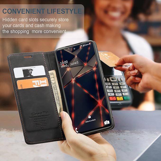 for Samsung Galaxy S20 FE Case, Flip Wallet Leather Case with Card Holder Magnetic Closure Shockproof Kickstand Protective Phone Cases Cover for Samsung S20 FE,Black