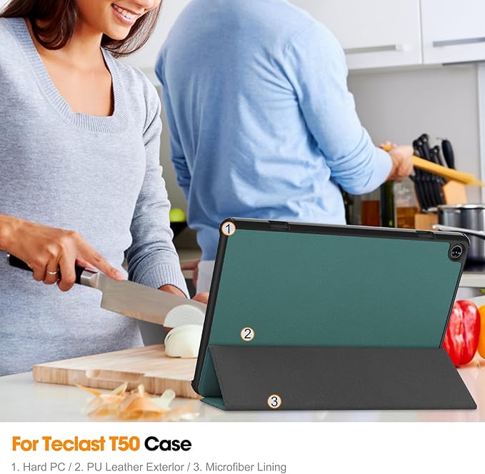 Case for TECLAST T50 11.0 inch Tablet, Folding Folio Ultra-Thin PU Leather Stand Case Cover for TECLAST T50 11.0 inch Green