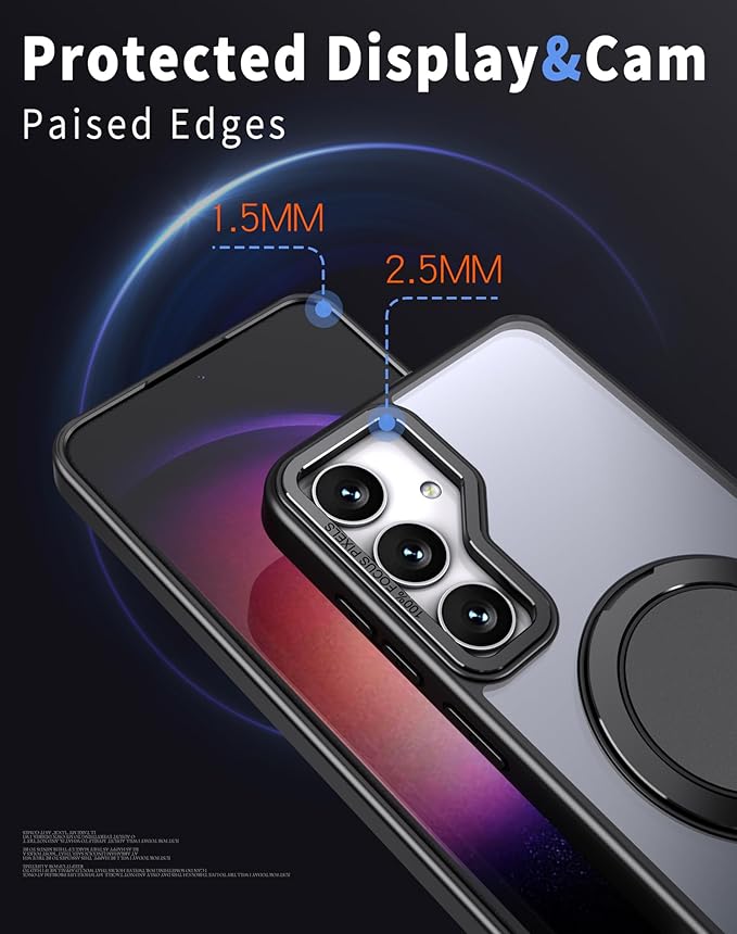 Magnetic Stand Case for Samsung Galaxy S23 6.1" [with 2 Screen Protectors] [360° Rotation Magnetic Stand] [Compatible with Magsafe] Military-Grade Drop Protection Case, Black