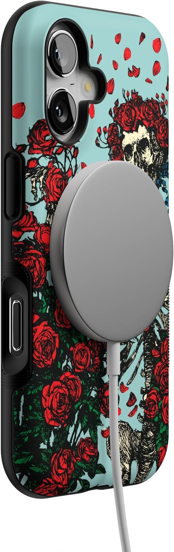 Casely iPhone 17 Case | Forever Grateful | Grateful Dead Skeleton Floral | Bold Protective Design | Compatible with MagSafe