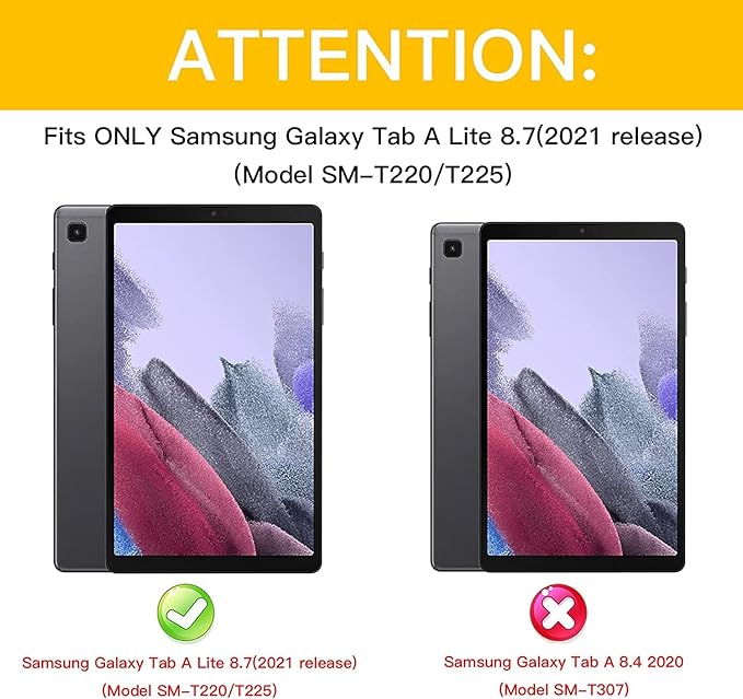 Rantice Samsung Galaxy Tab A7 Lite Case for Kids 8.7 Inch 2021, Rose+Grey