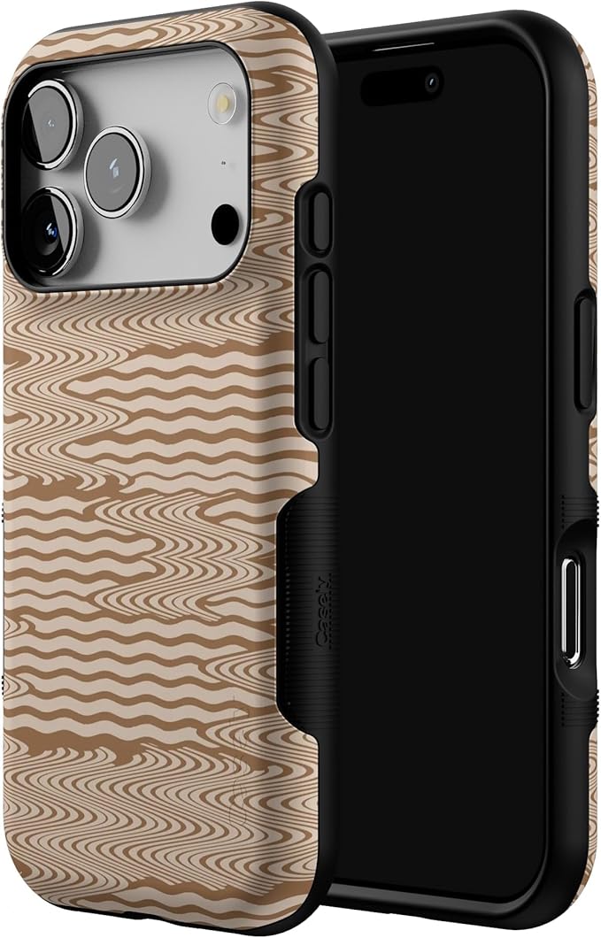Casely iPhone 17 Pro Case | Mocha Ripple | Brown Waves | Bold Protective Design | Compatible with MagSafe