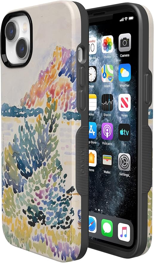 Casely iPhone 14 Case | Cap Nègre | Calm Waters | The Met Museum Watercolor | Compatible with MagSafe | Bold Protective Design