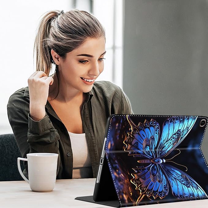 Case for Galaxy Tab A9 Plus ， Auto Sleep/Wake Multi-Angle Viewing Slim Folio Stand Cover for Samsung Galaxy Tab A9+/A9 Plus 11 Inch 2023 (SM-X210/X216/X218), Butterfly Art