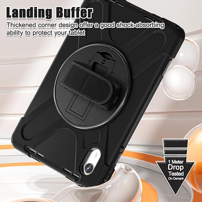ZenRich Rugged Tablet Case for Lenovo Tab M11/K11 LTE 11" 2024 (TB-330FU/330XU), Heavy Duty Shockproof Protective Cover with Screen Protector, 360° Rotating Kickstand, Hand Strap & Shoulder Belt