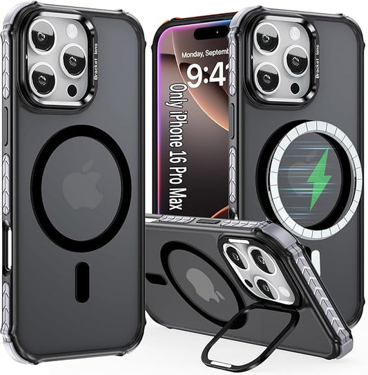 16 Pro Max Case Magnetic for iPhone 16 ProMax, Supports Wireless Charging [Compatible with MagSafe Accessories] Magnetic Case for iPhone 16 Pro Max, Black