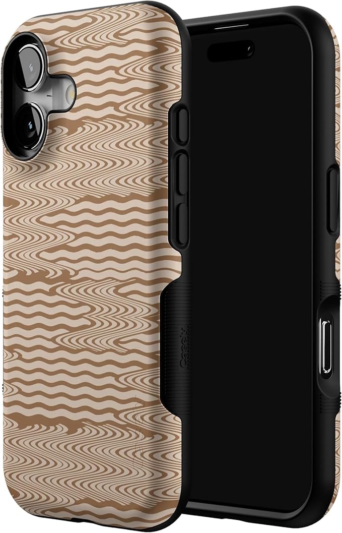 Casely iPhone 17 Case | Mocha Ripple | Brown Waves | Bold Protective Design | Compatible with MagSafe