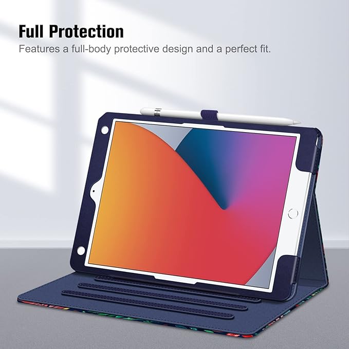 Fintie Case for iPad 9th / 8th / 7th Generation (2021/2020/2019) 10.2 Inch - [Corner Protection] Multi-Angle Viewing Stand Cover with Pocket & Pencil Holder, Auto Sleep Wake, Jungle Night