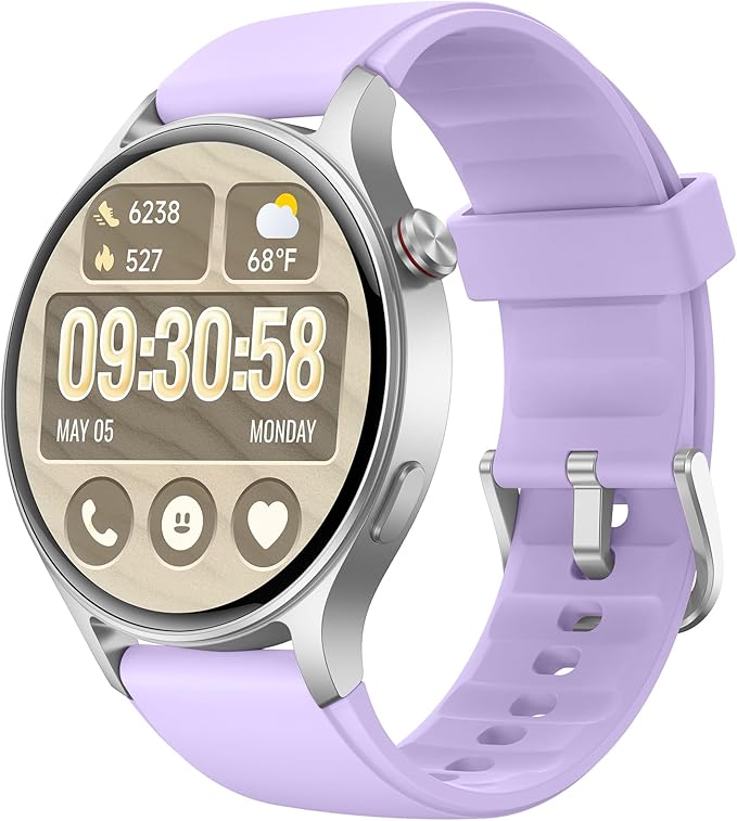 Fitpolo Smart Watch for Women,1.3" AMOLED Touchscreen Fitness Tracker, Make/Answer Calls, Heart Rate SpO2 Monitor, IP68 Waterproof, Sleep & Activity Tracking Smartwatch for Android Phones iPhone