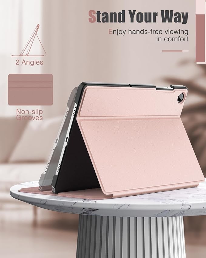 MoKo Case for Samsung Galaxy Tab A9 Plus 11-Inch 2023, Multi-Angle Viewing Slim Hard Back Shell Protective Cover Case with Auto Wake/Sleep for Galaxy Tab A9+ Tablet SM-X210/SM-X216/SM-X218, Rose Gold
