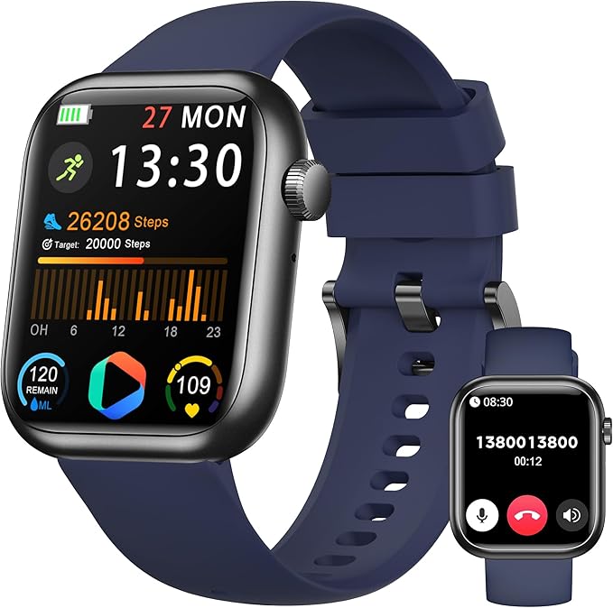 Smart Watch for Men Women, 1.83" Fitness Watch (Answer/Make Call), Smartwatch with Heart Rate/Blood Pressure, Sleep Tracker, Pedometer, 120+ Sport Modes,IP68 Waterproof Fitness Tracker for Android IOS