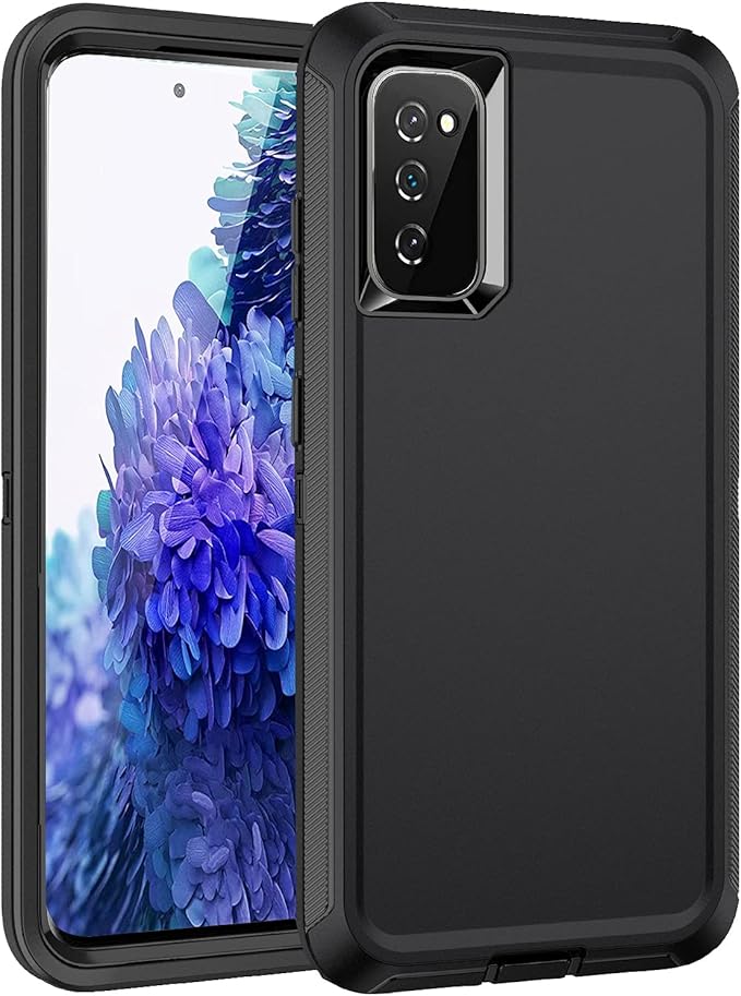 for Galaxy S20 FE 5g Case,Shockproof Dropproof Dustproof 3-Layer Full Body Protection Rugged Heavy Duty High Impact Hard Cover Case for Galaxy S20 FE 6.5 inch,Black