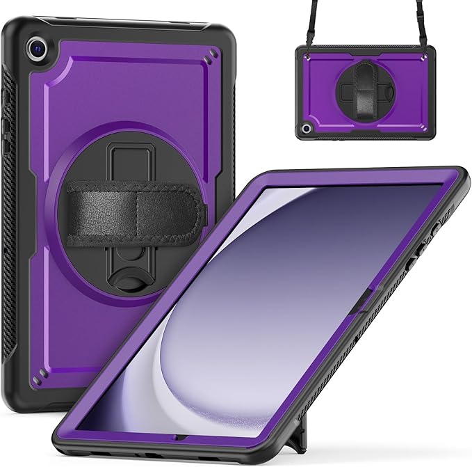 ZenRich Case for Samsung Galaxy Tab A9 Plus / A9+ 5G 11" 2023 (SM-X210/X216/X218),Heavy Duty Shockproof Protective Case with 360 Rotating Kickstand Hand & Shoulder Belt for Galaxy Tab A9 Plus 11 inch