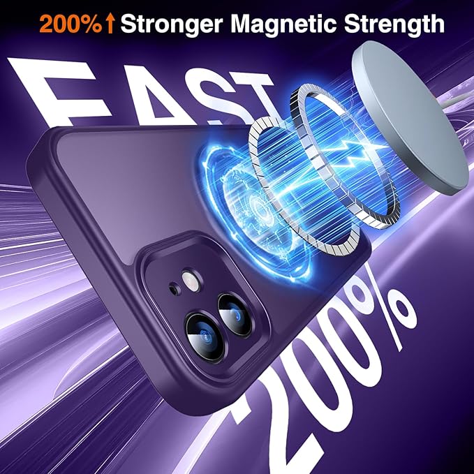 360° O-Ring MagStander for iPhone 12 Case, iPhone 12 Pro Case with Magnetic Stand Ring Holder [Compatible with MagSafe] [Military Shockproof] Kickstand iPhone 12/12 Pro Phone Cover Purple