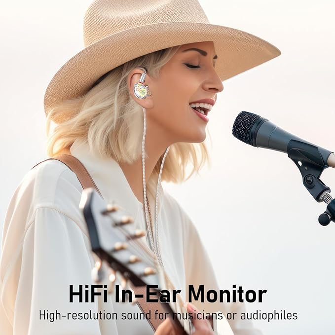 Vibes 202M Wired Earbuds - HiFi in Ear Monitor Headphones - Noise-Isolating Ear Buds w/ Mic - Clear Sound, Deep Bass & Comfort-Fit Gaming Earphones - MMCX to 3.5mm & Silver Plated Cord, Carrying Case