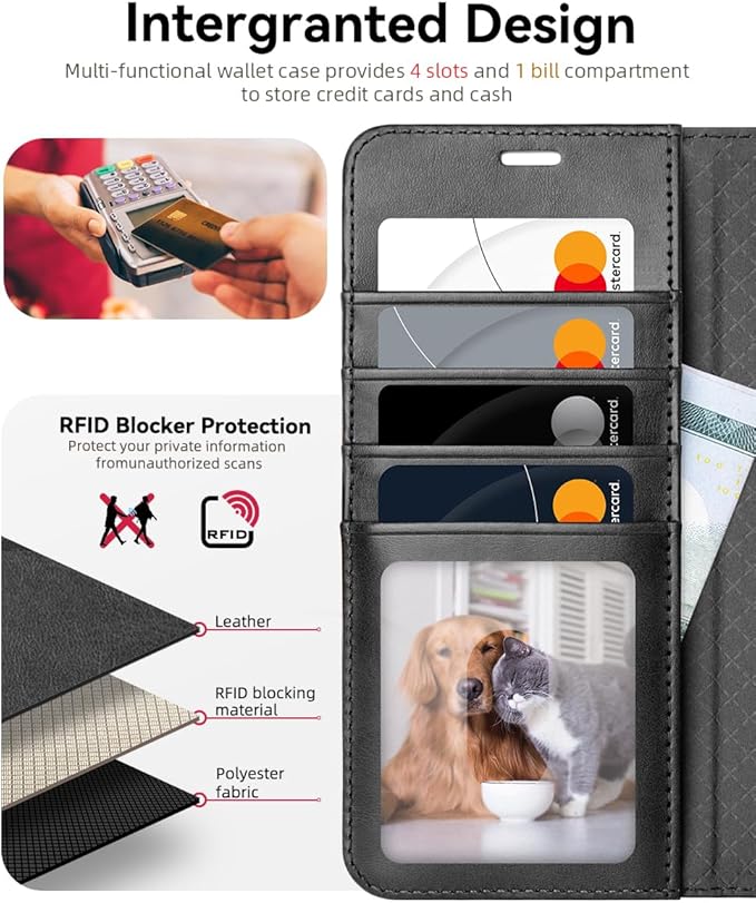 OCASE Compatible with Galaxy S25 Plus Wallet Case, PU Leather Flip Folio Case with Card Holders RFID Blocking Kickstand [Shockproof TPU Inner Shell] Protective Phone Cover 6.7 Inch, Retro Graphite