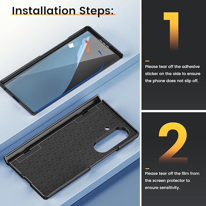 VEGO for Samsung Z Fold 7 Case with Screen Protector [Anti-Peeping][ Built-in Hinge Protection & Slide Camera Cover] Full-Body Shockproof Protective Rugged Kickstand Case for Galaxy Z Fold 7 - Black