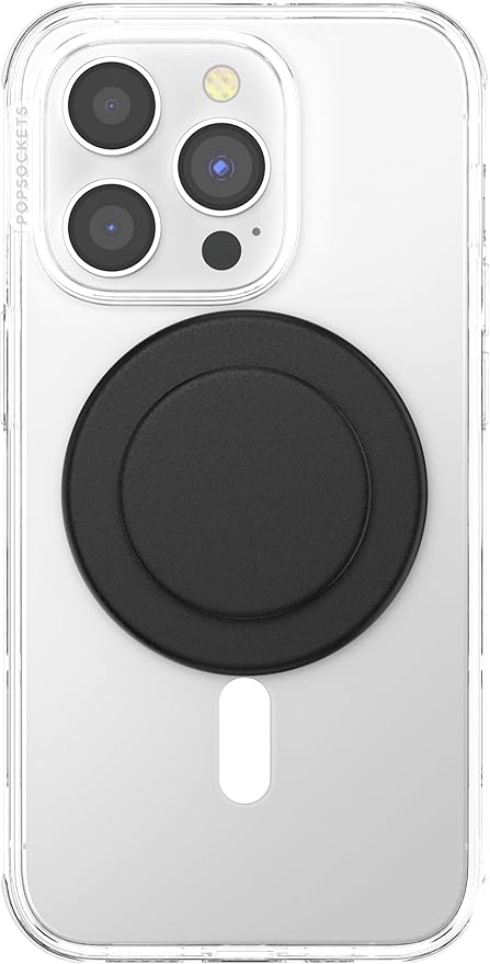 PopSockets Phone Grip for MagSafe with Kickstand, Magnetic Stand, Swappable Top, Secure Hold for iPhone MagSafe Cases, Phone & Tablet Grip - Black