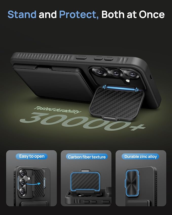 for Samsung Galaxy S25+ Plus Case Wallet, Built-in Stand & Card Holder & Camera Cover, Full Body Protective Rugged Multifunctional Wallet Kickstand Phone Cover Case for S25+ Plus 2025, Black