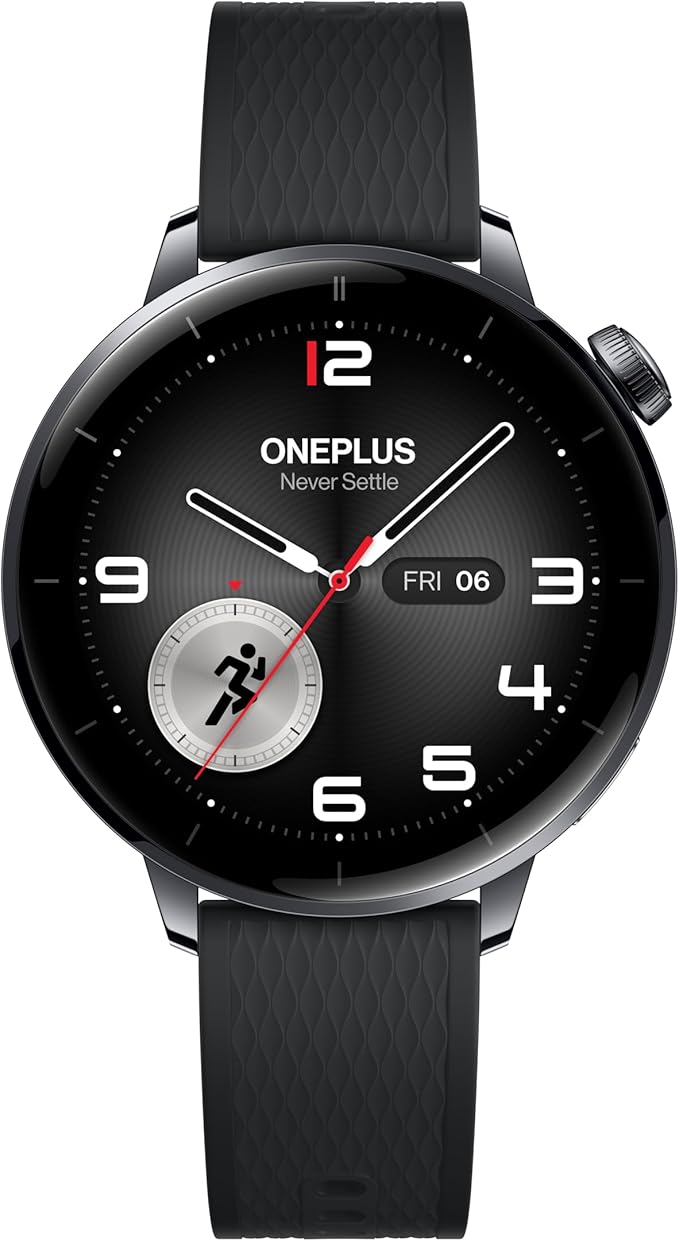 OnePlus Watch 3 43mm Black Steel, WearOS, Black Steel, 32GB Storage, 60h Battery Life, Bluetooth, GPS Navigation, Round Face, 1.32-Inch Display